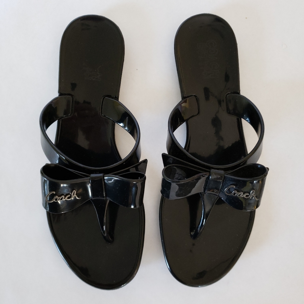 Coach Black Pretty Jelly Sandals